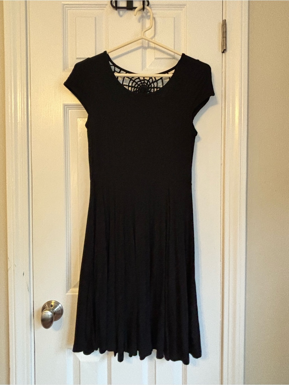 Killstar Black Short Sleeve Midi Dress with Cutout Back Detail